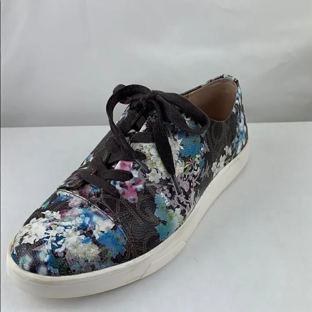 Calvin Klein Imilia floral monogram sneakers.